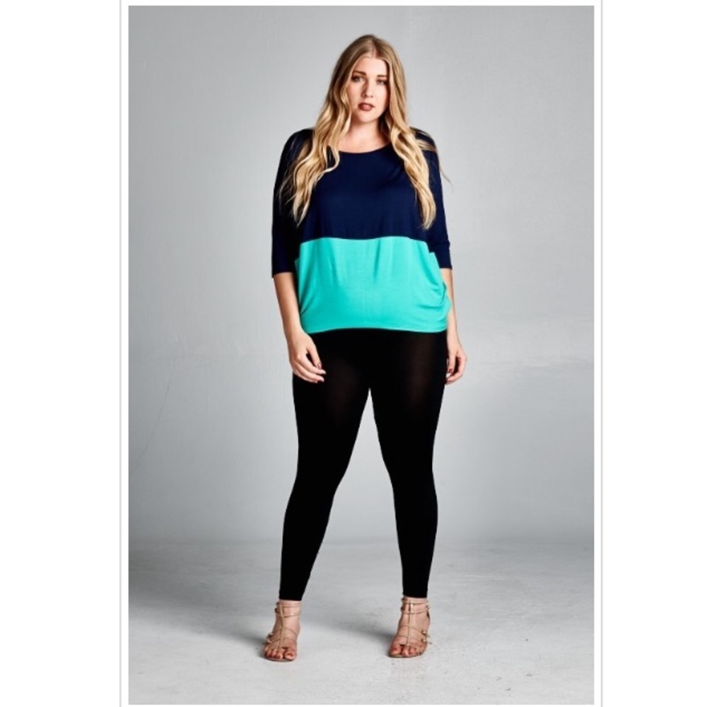 Plus Size Colorblock Dolman Tunic